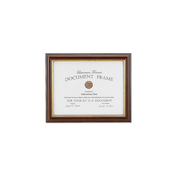 Lawrence Frames 185181 Walnut and Gold Document Picture Frame, 8.5x11