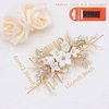 Oriamour Bridal Hair Comb For Brides Ceramic Flower Side Comb Hair Clip For Women Hair Accessories for Brides (Gold)
