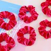 IVARYSS Red Scrunchies, Premium Velvet Soft Hair Scrunchy, Solid Colors Thick Elastic Bands, Hair Accessories for Women and Girls, 12 Pack