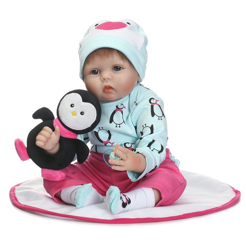 Reborn Baby Dolls Clothes Girl Doll Outfit Accessories for 20 to 22 inches Newborn Reborn Doll Clothing Penguin