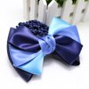 KDDOM Lady Bow Hair Bun Net,Professional Woman Bowknot Decor Barrette Snood Net Hair Clip(Blue)