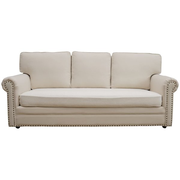 Eismodra Couch Covers for 3 Cushion Couch Sofa Magic Stretch Sofa Slipcover for Dogs Pet L Shape 2 Seat Replacement Furniture Protector,Cream White Length 65-78 inches(Only 1 Piece)