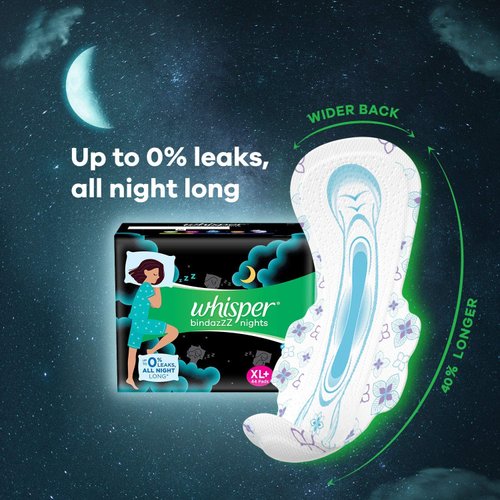 Whisper Ultra Overnight Sanitary Pads with Wings - 30 Pieces (XL Plus)