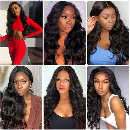 24 26 28 Inch Body Wave Bundles Human Hair 8A Natural Black Color 3 Bundles Brazilian Unprocessed Body Wave Bundles Virgin Hair Extensions Natural Color