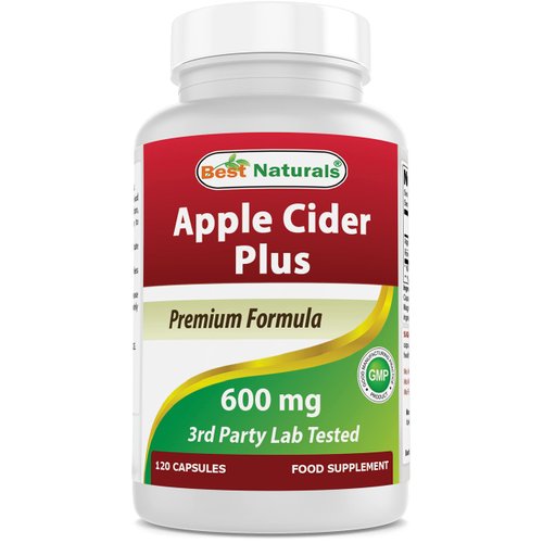 Best Naturals Apple Cider Vinegar Plus 500 Mg Capsules, 120 Count