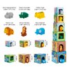 Sorting and Stacking Toys Blocks for Toddlers 1-3, Soft Safari Animal Bath Toys Age 2-4, Numbers Nesting Stackable Toys for Baby 12-18 Months, Montessori Toys Gifts for 1 2 3 Year Old Boys Girls