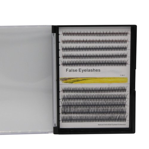 1Tray,400-count Beauty Nature Long Fishtail Style Individual Fake False Eyelashes Clusters Mixed ...