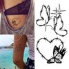 Oottati 2 Sheets Small Tiny Temporary Tattoo Stickers Thorns Butterfly Heart Star