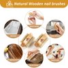Wooden Finger Nail Brush to Clean Nails, Nail Scrubber for Men Kids Women, Fingernail Brushes for Cleaning Toenails Hand Foot Nail, Natural Boar & Sisal Bristle Two-sided Non-slip Manicure Pedicure