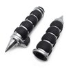 HTTMT TRHB114E-25-CD(114A+312-C) Chrome 25mm 1 inch Spike Handlebar Grips Throttle Boss Compatible with Harley Softail Dyna Sportster Electra Glide/Kawasaki Ninja Hayabusa GSXR700 GSXR1000