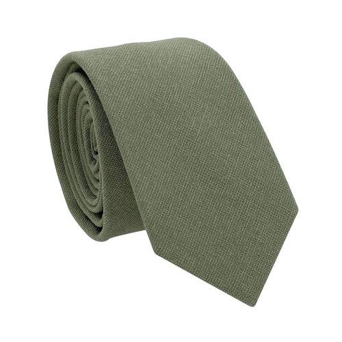Kebocis Mens Solid Color Cotton Necktie Regular Tie for Men, Sage