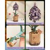 ROBOTIME 3D Puzzle Wooden Flower Lilac DIY Model Kit to Build for Adults Artifical Bouquet Collection Craft Brain Teaser Puzzle Creative Gift Home Decor