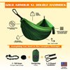 Gold Armour Camping Hammock - XL Double Hammock Portable Hammock Camping Accessories Gear for Outdoor Indoor with Tree Straps, USA Based Brand (Green)