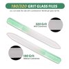 CANVALITE Glass Nail File for Natural Nails Double Sided 180/320 Grit Crystal Nail Files with Case Glass Fingernail File Stocking Stuffers for Women Girls Gifts, Light Green