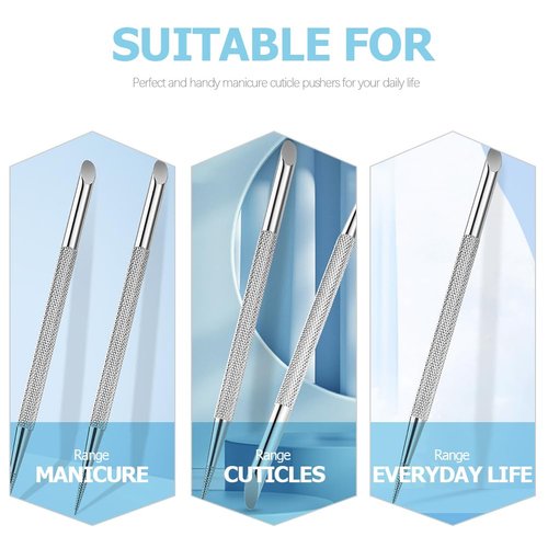 Beavorty 4pcs Nail Art Pusher Metal Nail Sticks Diy Nail Art Tool Pedicure Tools Cuticle Trimmer Cuticle Peeler Nail Cleaner Valid Nail Cuticle Pusher Stick Manicure Stainless Steel