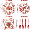 BQC 96 Pcs Firetruck Party Plates and Napkins Fire Truck Birthday Decorations Firefighter Party Favors Firetruck Party Supplies