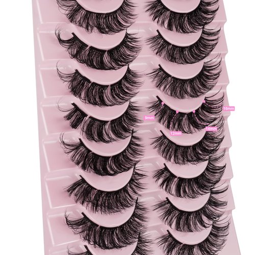 Individual Lashes Extensions Natural Look Cluster Lashes Wispy DIY Cat Eye False Eyelashes 80pcs D Curl Lashes Strips for Self Application at Home, 10 Pairs