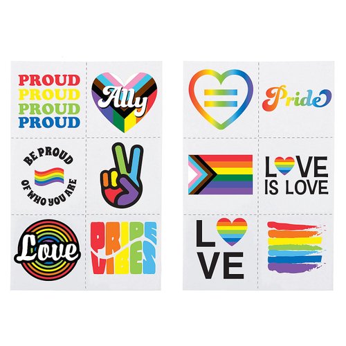Fun Express Bulk 72 Piece Pride Temporary Tattoos
