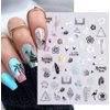 Summer Nail Stickers, Holographic Beach Nail Decals 3D Self -Adhesive Palm Tree Mermaid Tropical Ocean Animal Summer Nail Design Laser Palm Tree Nail Art DIY Nail Decoration for Women Girls(8Sheets)