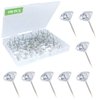 100Pcs Clear Push Pins for Cork Board, Decorative Thumb Tacks for Wall Hangings, Transparent Diamond Push Pin for Bulletin Board, Crystal Head Tacks for Posters, Office, Maps, Sofa, Office, Classroom