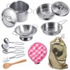 Play Pots and Pans Toys for Kids Kitchen Playset Pretend Cookware Utensils Play Set Play Cooking Toys Mini Stainless Steel Cooking Utensils Toys Kitchen Playset Accessories for Boys Girls