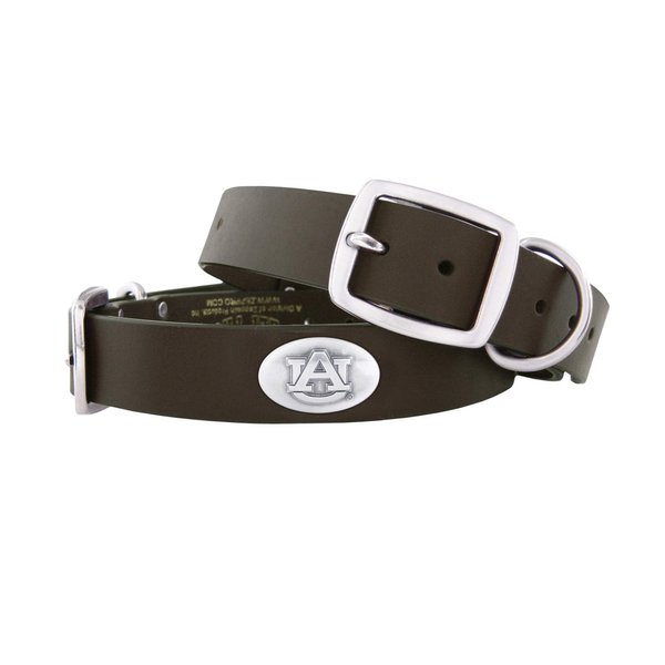 ZEP-PRO Auburn Tigers Brown Leather Concho Dog Collar, Medium