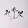 Jumwrit Wedding Hair Pins Black Rhinestone Hair Pins for Wedding Handmade Beaded Hair Pieces Bridal Hair Accessories for Brides and Bridesmaid（3pcs）