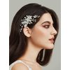SWEETV Handmade Silver Bridal Hair Comb Clip for Wedding Hair Accessories for Brides,Wedding Hair Pieces for Brides Women