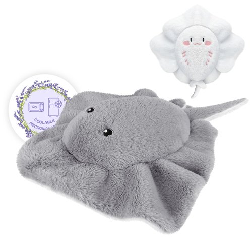 SuzziPals Heatable & Coolable Stingray Plush, Microwave Heating Pad Animal for Cramps & Pain, Stingray Stuffed Animals for Companion, Cozy Stingray Lavender Stuffed Animal, Stingray Plush Toys Gifts