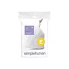 simplehuman Code E 20 Count, Genuine Custom Fit Liners, Drawstring Trash Bags in Dispenser Packs, 20 Count, 20 Liter / 5.3 Gallon, White