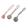 Fist Knot Rope Ball Dog Toy Ball Handle Fetching Tugging Choose Size & Color(Medium - 17" Long)