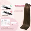 HUAYI Medium Brown Hair Extensions for Women, 120g Real Human Hair Clip in Hair Extensions 7pcs 16 inch,Soft & Natural Straight Double Weft Brown Hair for Women 16in #4 Chocolate Brown Hair Extensions