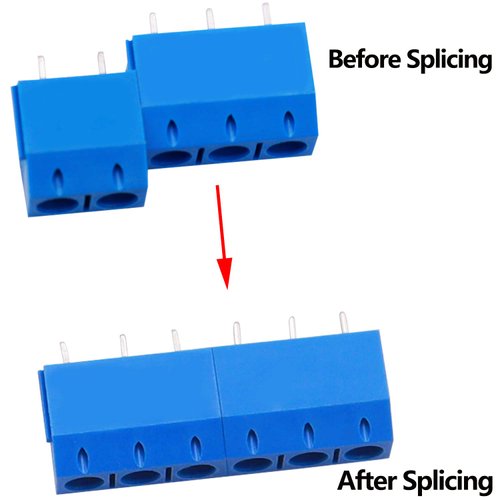 Tnisesm/70pcs 2 Pin & 3 Pin 5mm/0.2inch Pitch PCB Mount Screw Terminal Block Connector (Can be Spliced) TN-T03B