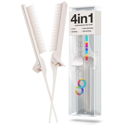 ColorBow Rat Tail Combs for Hair Stylist (2 Pack) Teasing Comb, Flat Iron Comb Attachment Clip on, Parting Comb, Hairstylist Must Haves for Highlights balayage board Buddy Ombré Trimming & Cutting