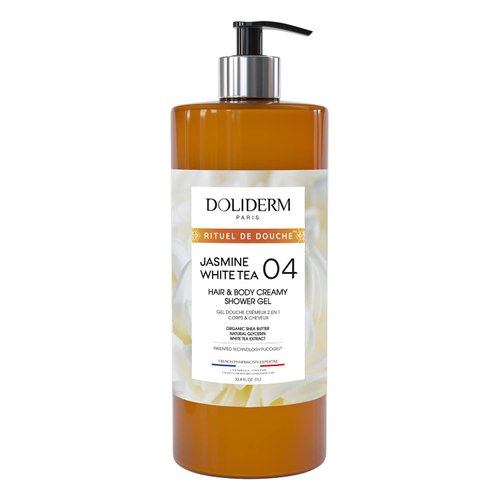 Doliderm Paris - Creamy Shower Gel, 33.8 Fl Oz (Jasmine White Tea)