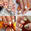 3D Maple Leaf Nail Art Stickers Fall Embossed Nail Sticker Decal Yellow Leaf Flower Squirrel Nail Art Design Autumn Thanksgiving Nail Decoration for Women Girls 4 Sheets