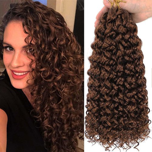 18Inch Gogo Curl Crochet Hair 6Packs Water Wave Synthetic Braiding Hair Extensions GoGo Curl Crotchet Hair for Black Women (18 Inch (Pack of 6), 30#)