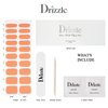 Drizzle Semi Cured Gel Nail Strips,Real Nail Polish Art Stickers (UV/LED Light Required),Glossy,Glitter,Solid Color, Full Nail Wraps Long Lasting Waterproof,Nail Strips Decal for Women (Citrus Crush)