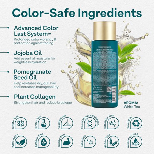 Colorproof Curl Shampoo for Women 8.5 Fl. Oz. Curly Hair Shampoo that Nourishes, Defines and Leaves Curls Soft Smooth, White Tea Scent