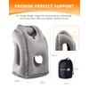 Sunany Travel Pillow, Inflatable Neck Pillow Used for Airplanes/Cars/Buses/Trains/Office Napping with Eye Mask/Earplugs (Gray)