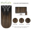 WindTouch Clip in Hair Extensions Real Human Hair 14 Inch 120g 7pcs #2T6P2 Dark Brown to Chestnut Brown Hair Extensions Clip Ins Balayage Clip in Hair Extensions for Women