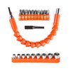 YIOYULEN Flexible Drill Bit Extension, 11.6inch Bendable Drill Bit Extension, Universal 1/4 Flexible Extension for Drill Adaptor Hex Set Orange (21 PCS)