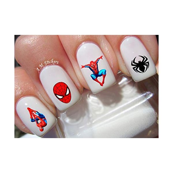 Spider Man Water Nail Art Transfers Stickers Decals - Set of 66 - A1272
