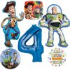 Anagram Woody and Buzz Lightyear's 4th Birthday Party Supplies Balloon Bouquet Decorations
