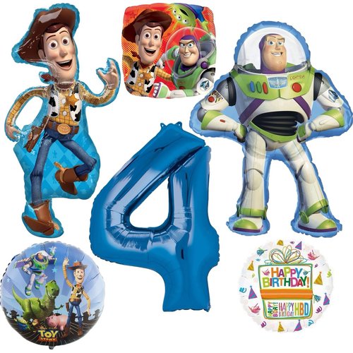 Anagram Woody and Buzz Lightyear's 4th Birthday Party Supplies Balloon Bouquet Decorations