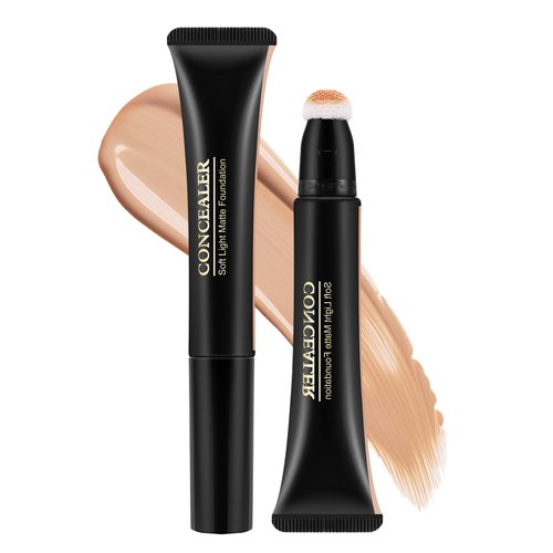 AFGHOUZ Matte Liquid Foundation, Full Coverage Foundation Makeup, Cream Foundation Stick With Soft Sponge, Face Concealer Contouring Wand