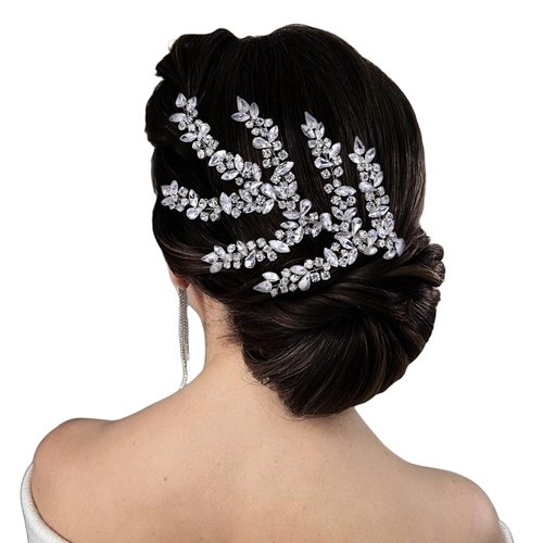 DIMNIE Wedding Hair Comb Sparkling Rhinestone Bridal Headpiece Silver Wedding Hair Accessories (silver 576)
