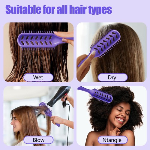 kuwa Curl Detangler Hair Brush,detangling brush for 4c hair,Detangler Hair brush for Wet & Dry Hair,Easily Brushes Through Curl Hair and Reduces Breakage