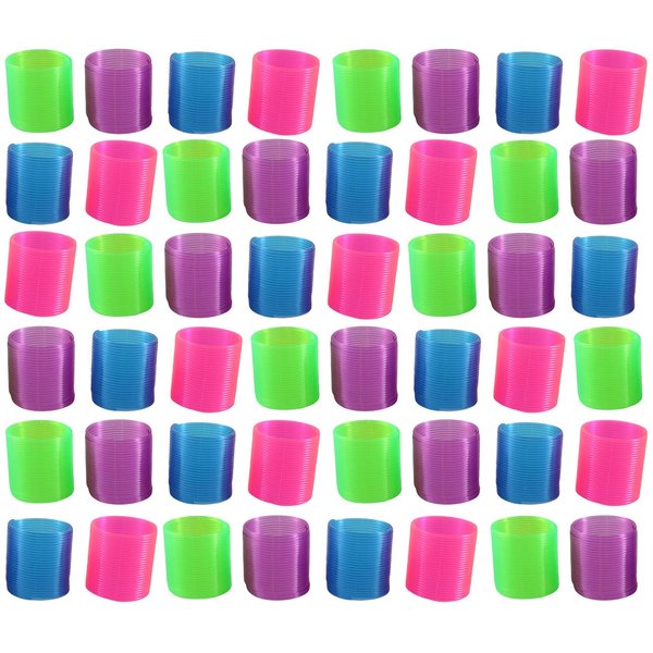 48 Tiny Pearl Plastic Spring Toy - Sensory Fidget Toy - Party Favors - Goody Bags - Rewards Prizes - Bulk 4 Dozen