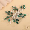 Rumtock Boho Green Crystal Hair Comb Silver Hair Accessories for Special Occasion Wedding Prom Handmade Jewelry (Green)